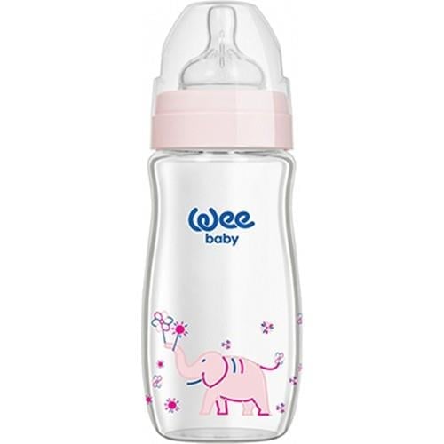 Wee Baby Geniş Ağızlı Cam Biberon 0-6 Ay 280 ml Kod 141