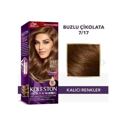 Wella Koleston Intense 7/17 Buzlu Çikolata Saç Boyası 100-124 gr Erkekler İçin Krem Formda