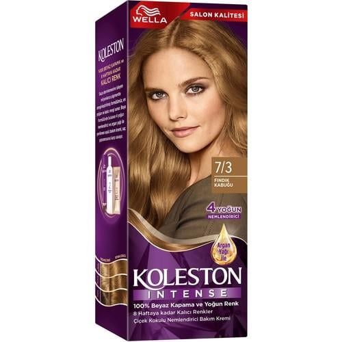 Wella Koleston Intense Saç Boyası - Fındık Kabuğu Krem Formülü 7.3 , Beyaz Kapatma ve 8 Haftaya Kadar Kalıcı Renk