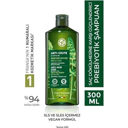 Yves Rocher Güçlendirici Prebiyotik Şampuan-Saç Dökülmesine Karşı/Anti-Chute-SLS,SLES içermez,Vegan-300ml
