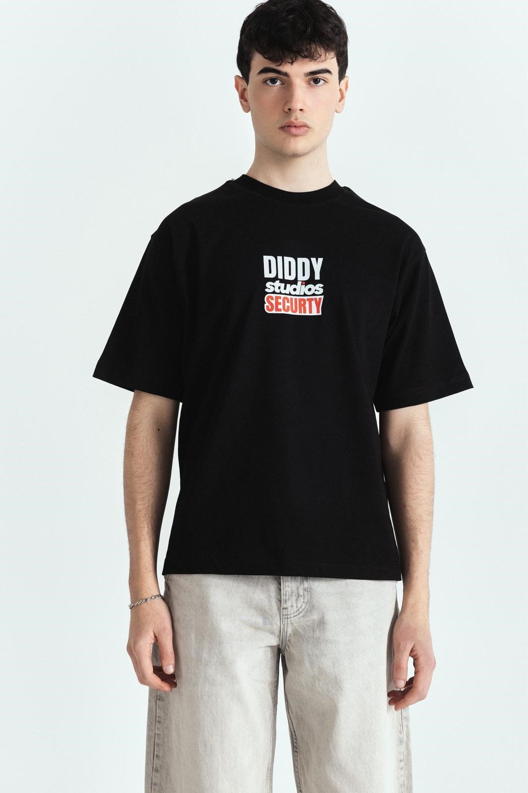 DİDDY STUDİOS SECURTY PREMİUM BASKILI OVERSİZE TSHIRT