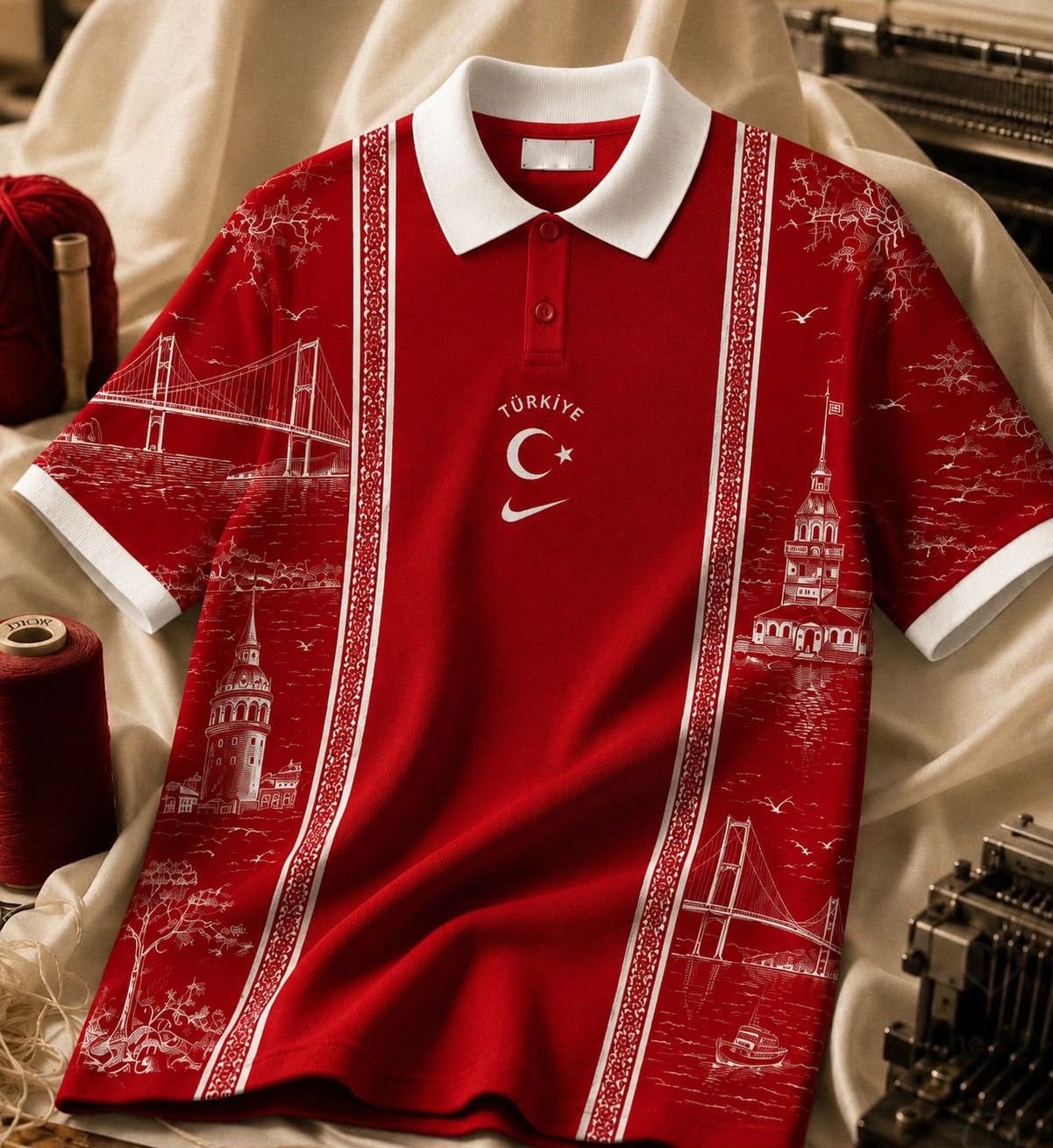 KIRMIZI POLO TÜRKİYE OVERSİZE TSHİRT