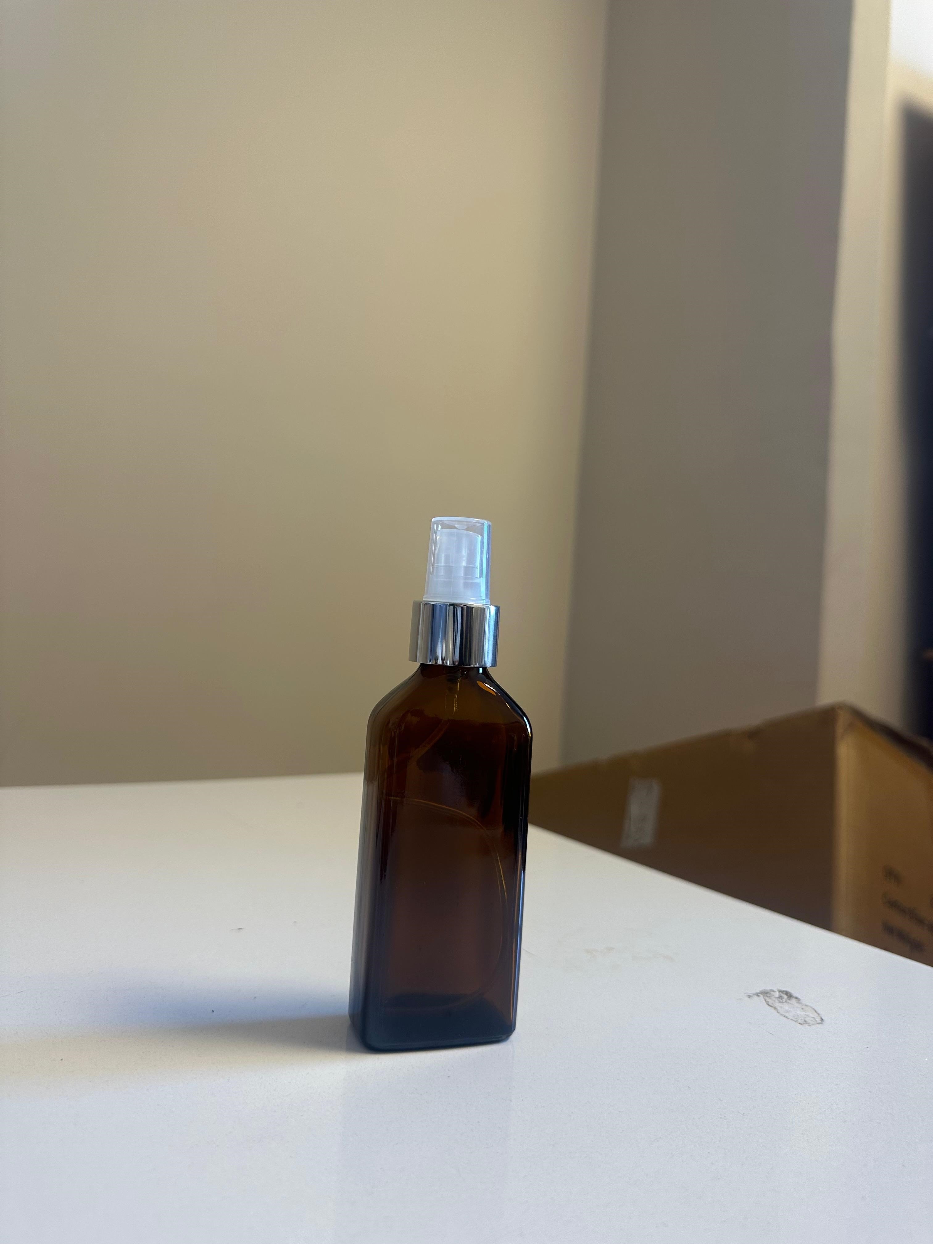 100 ml Amber Kare Cam Sprey Başlıklı Ambalaj (5 Adet)
