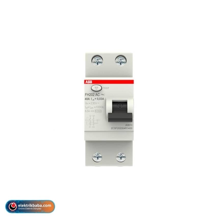 ABB SHFH2CSF202004R1400ABB SHFH 2CSF202004R1400 FH202 AC-40/0.03 1 FAZ 40A 30mA KACAK AKIM KORUMA