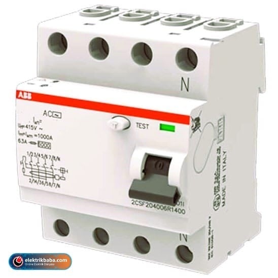 ABB2CSF204004R1400ABB 2CSF204004R1400 FH204 AC-40/0.03 3 FAZ 40A 30mA KACAK AKIM KORUMA