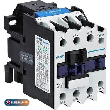 CHINT222048CHINT 222048 NC1-3210 / 220V AC BOBINLI / 3 KUTUPLU / KONTAKTOR / 15KW / 32A / (AC-3) / 1NA YARDIMCI KONTAKLI