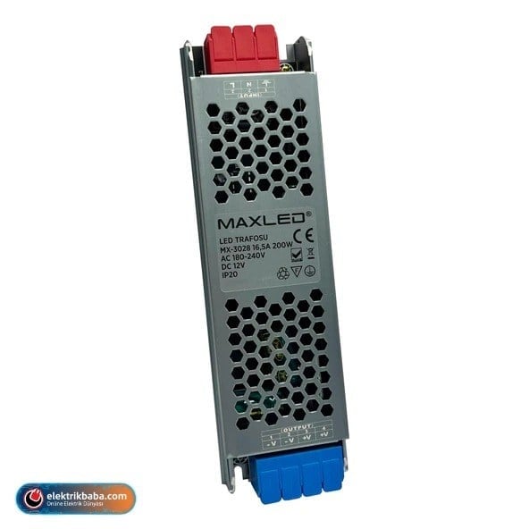 MAXLEDMAX-MX-3028MAXLED MAX-MX-3028 200W 16,5A LED TRAFOSU SLIM KASA