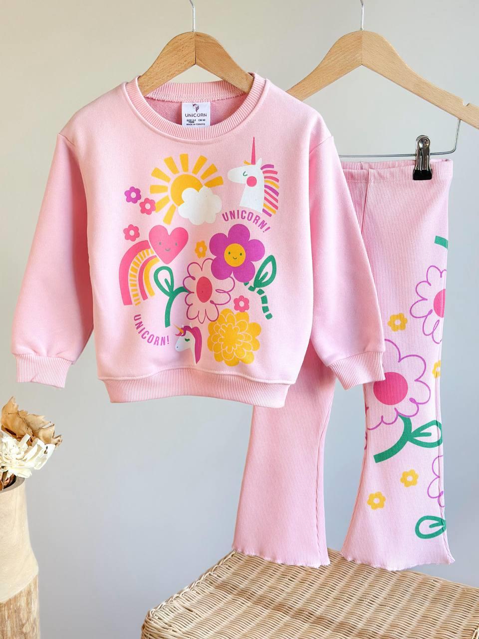UNICORN PEMBE KIZ ÇOCUK TAKIM