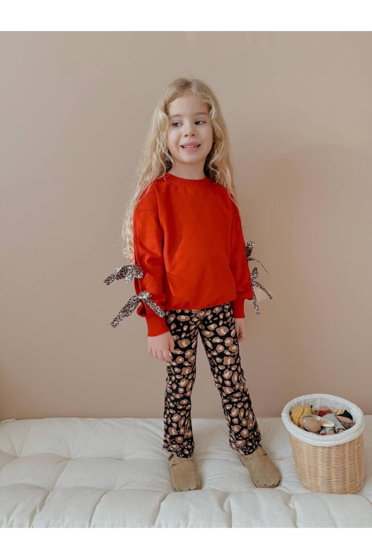 Leopar Taytlı Kız Çocuk Alt Üst Takım