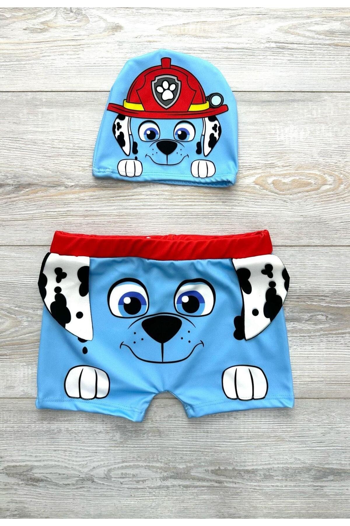 Paw Patrol Baskılı Boneli Erkek Çocuk Mayo