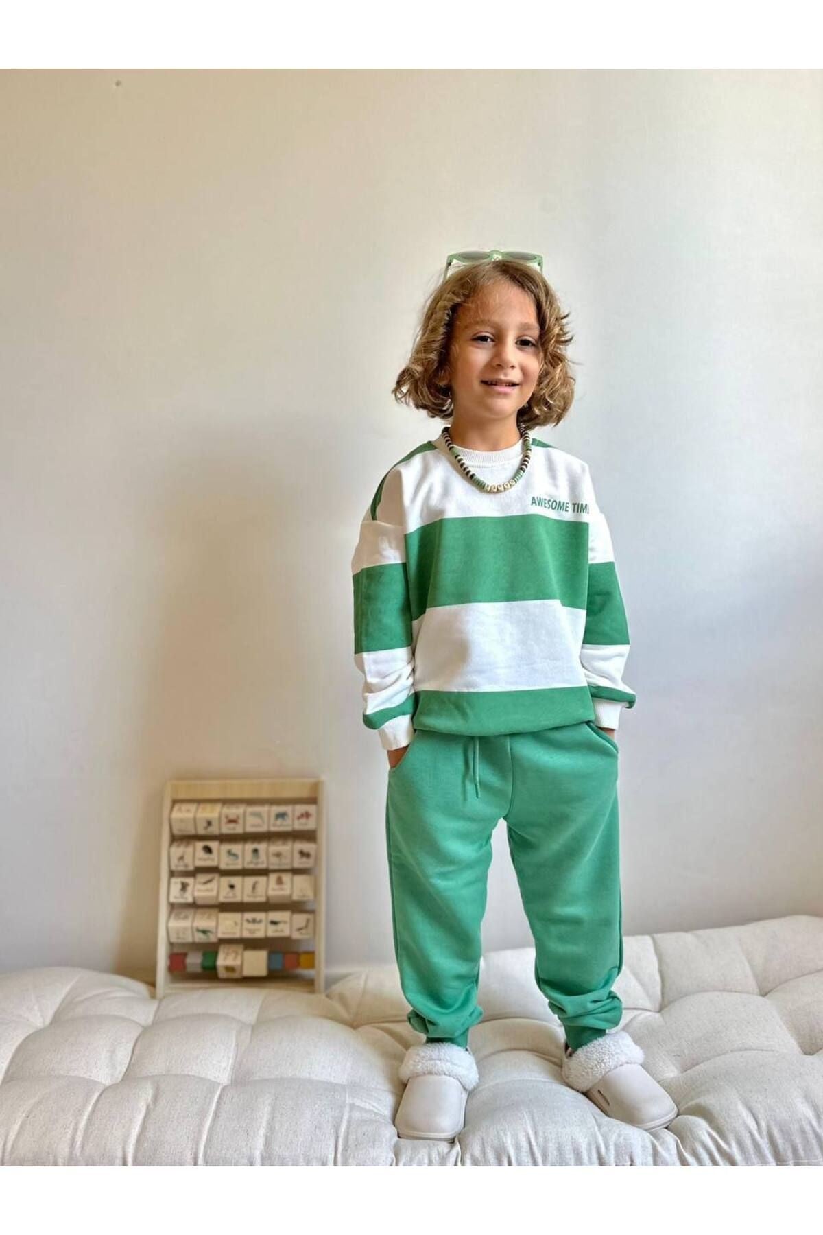 Yigit Butik Çizgili Erkek Çocuk Takım