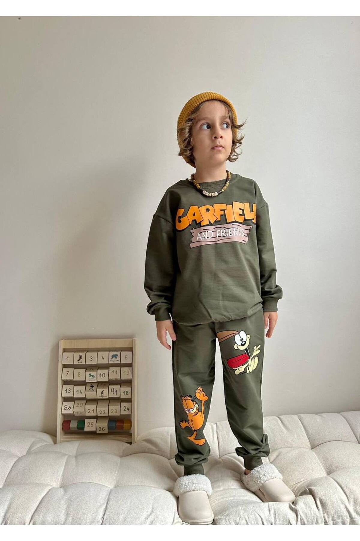 Yigit Butik Garfield Baskılı Erkek Çocuk Takım