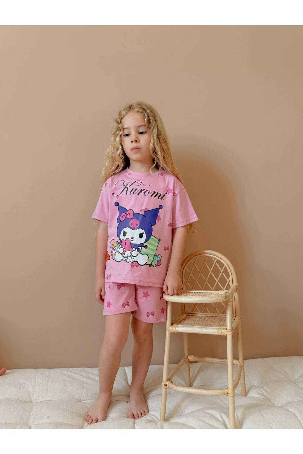 Yigit Butik Kuromi Baskılı Şortlu Kız Çocuk Takım
