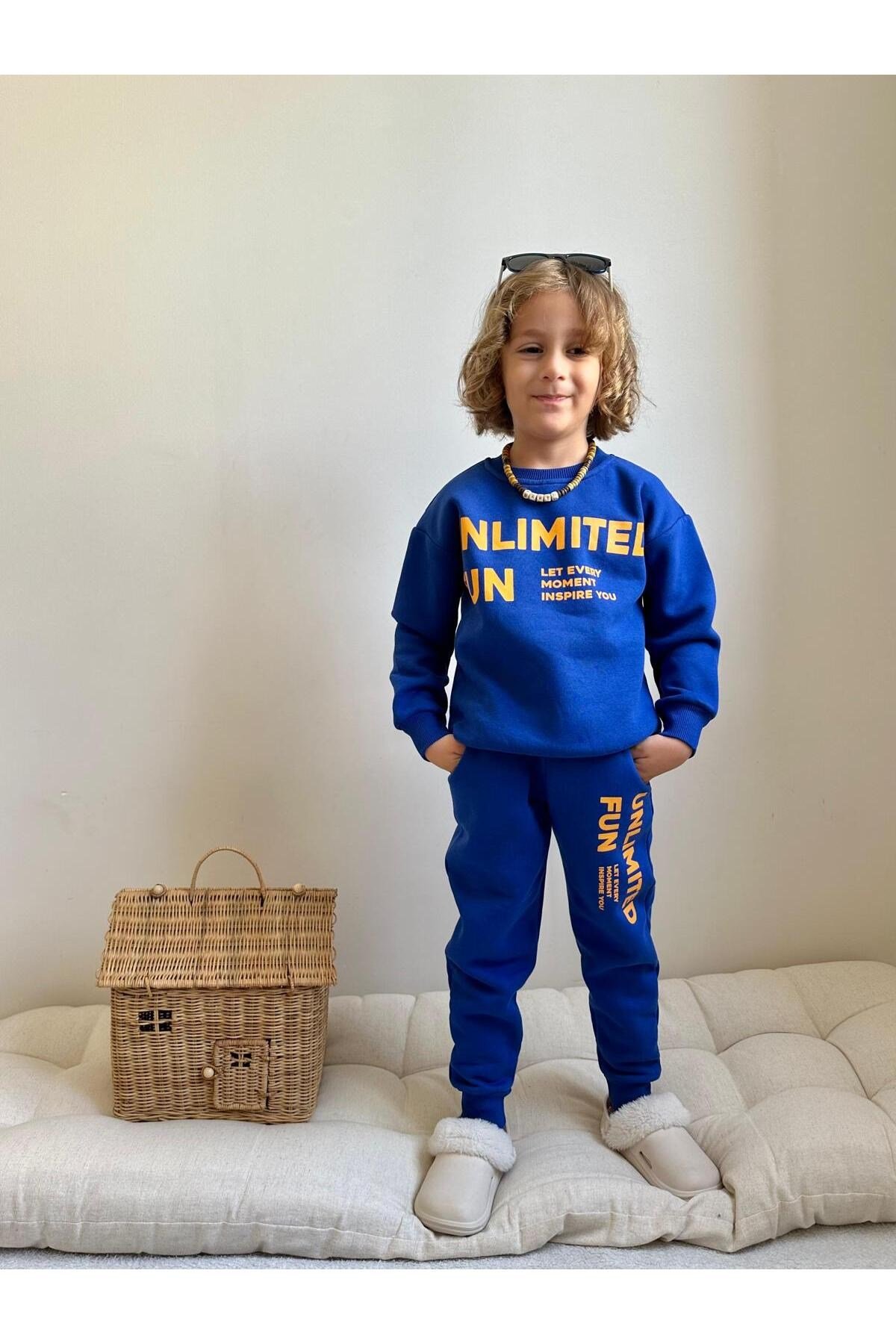 Yigit Butik Yazı Karakterli Baskılı Erkek Çocuk Takım