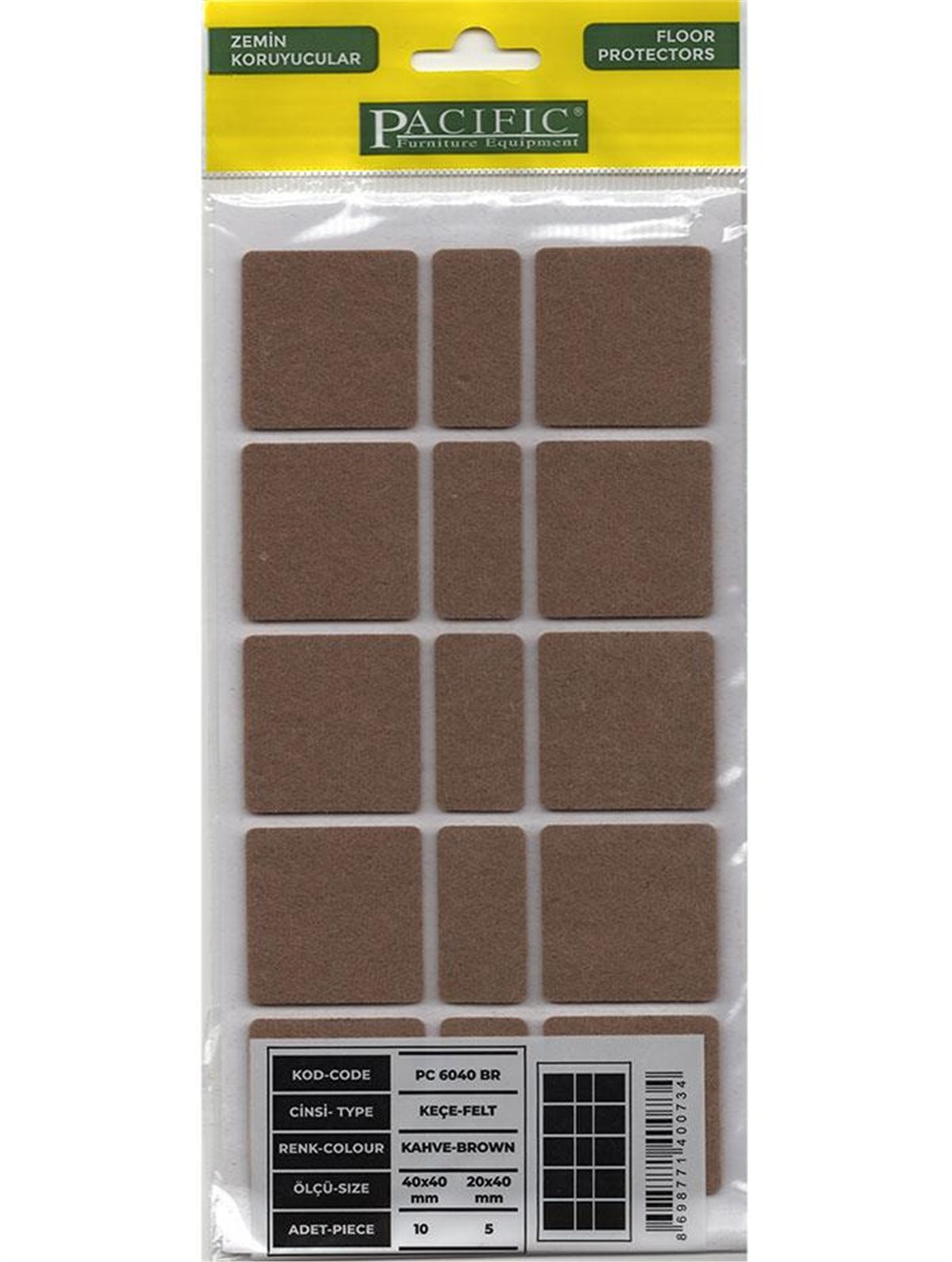 40x40mm Kahverengi Keçe Zemin Koruyucu