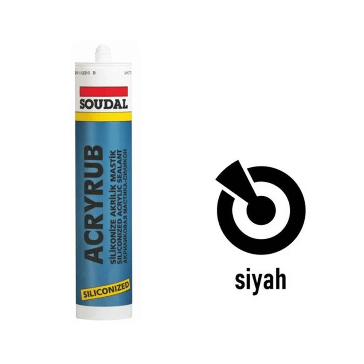 SOUDAL ACRYRUB SİLİKONİZE MASTİK 500 GR SİYAH