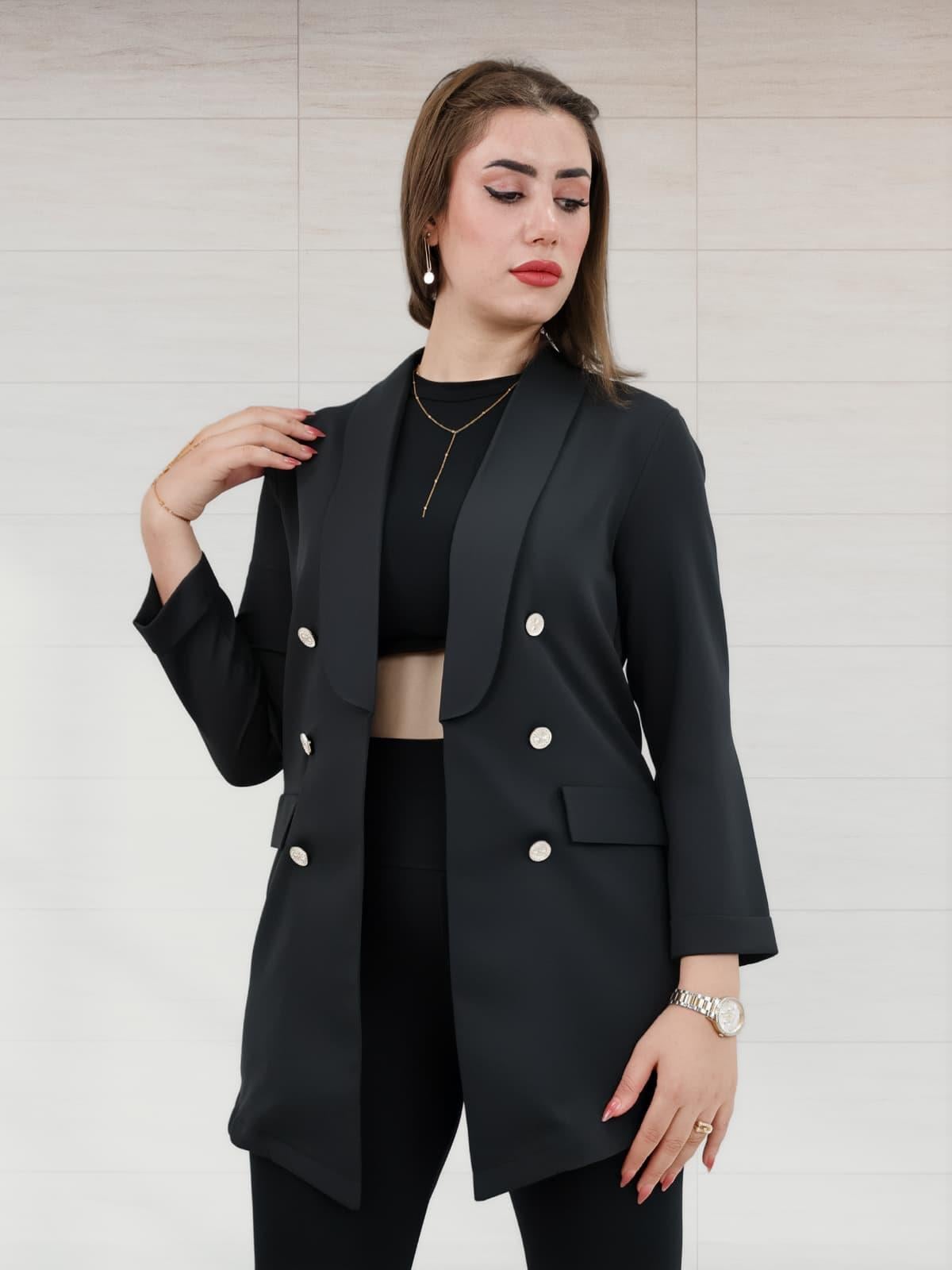 Şal Yaka Blazer Ceket Siyah