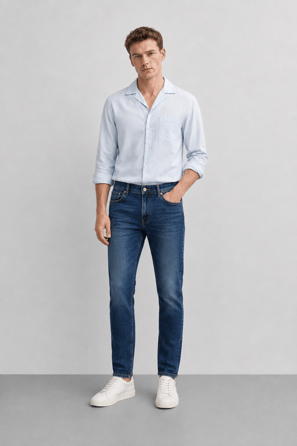 Erkek Regular Fit Boru Paça Esnek Likralı Denim Jeans Kot Pantolon ANDREAS6
