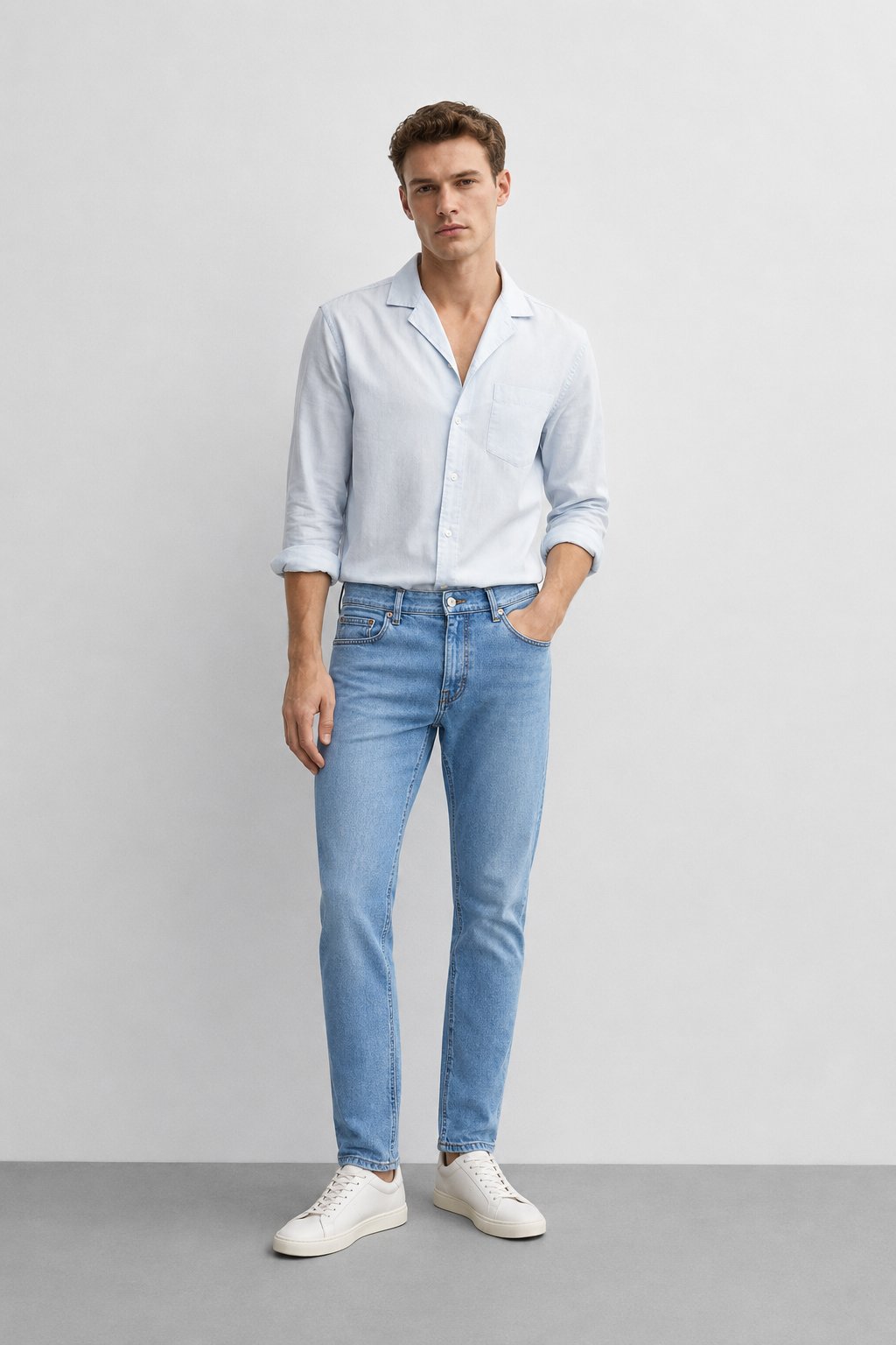 Erkek Regular Fit Boru Paça Esnek Likralı Denim Jeans Kot Pantolon ANDREAS5