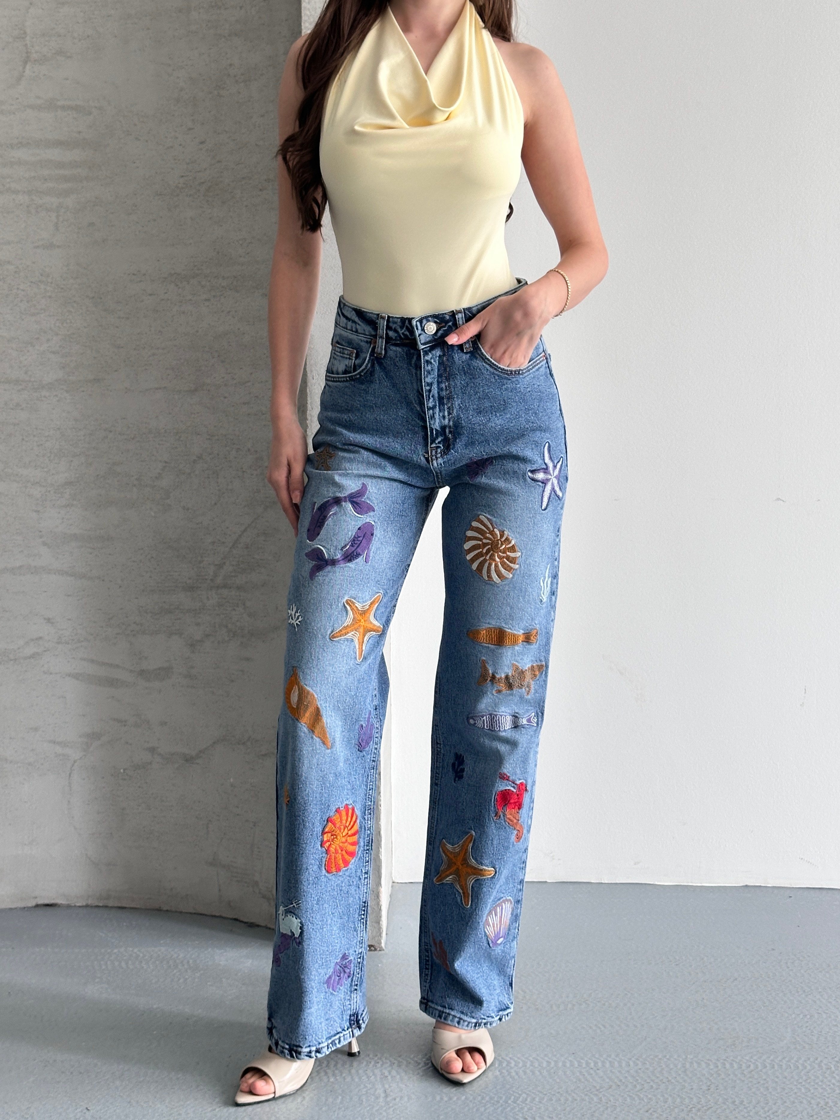 Nakış Detaylı Premium Jean