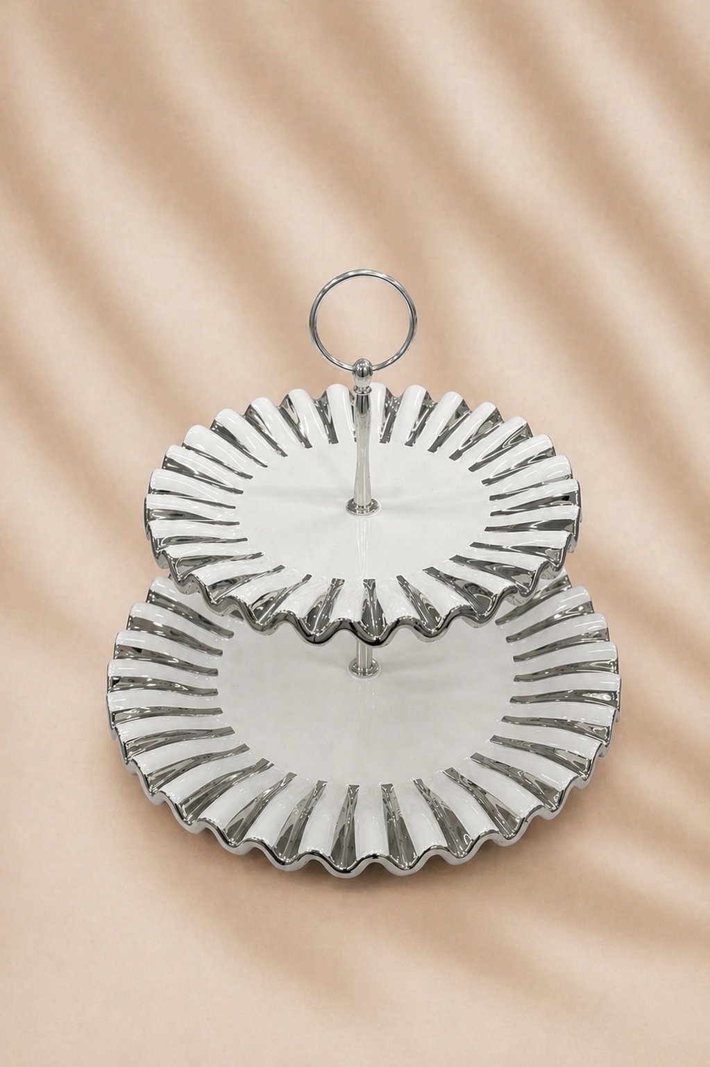 Acar Alba 2 Katlı Sunumluk Silver 20x26 cm