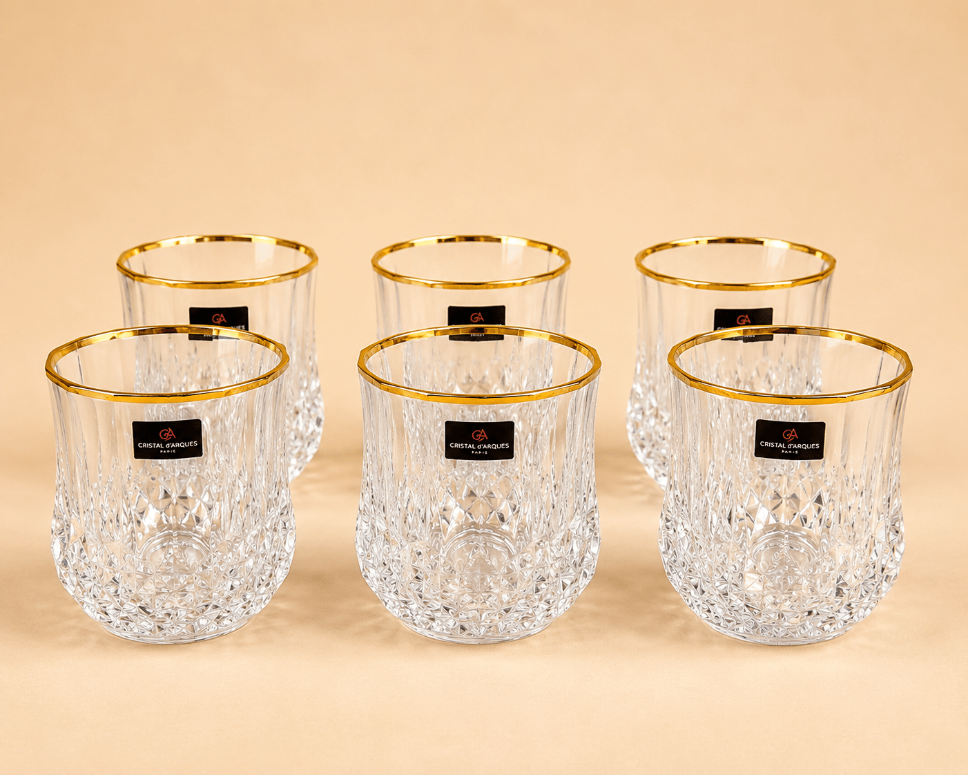 Cristal D'arques 6'lı Yaldızlı Kısa Meşrubat Bardağı