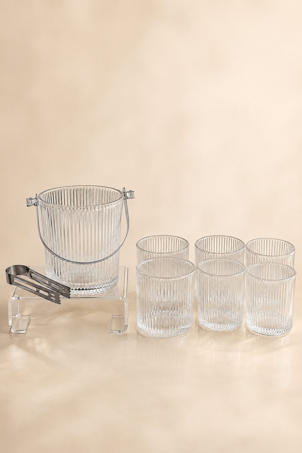 Deli Glass 7 Parça Cam Buz Kovası Seti 