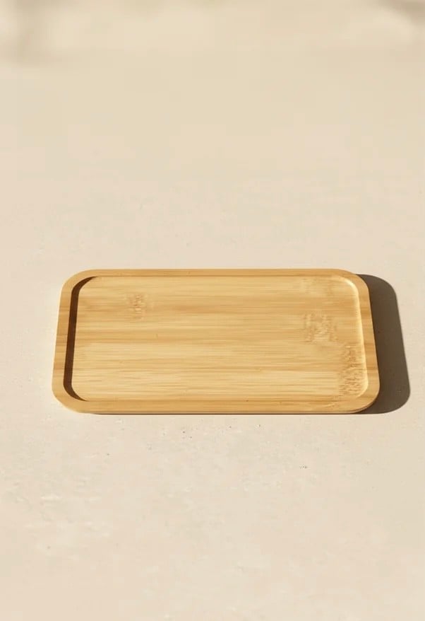DİKDÖRTGEN BAMBU YAĞDANLIK ALTI 23x12 cm