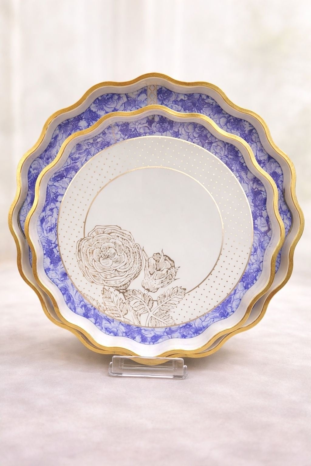 GLORE BLUE GOLD 2 Lİ PAPATYA TEPSİ 86325