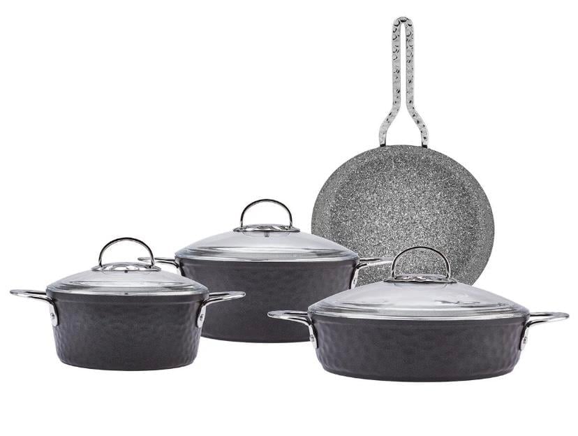 LİNES NEW KRİSTAL 7 PARÇA GRANİT SET SİYAH