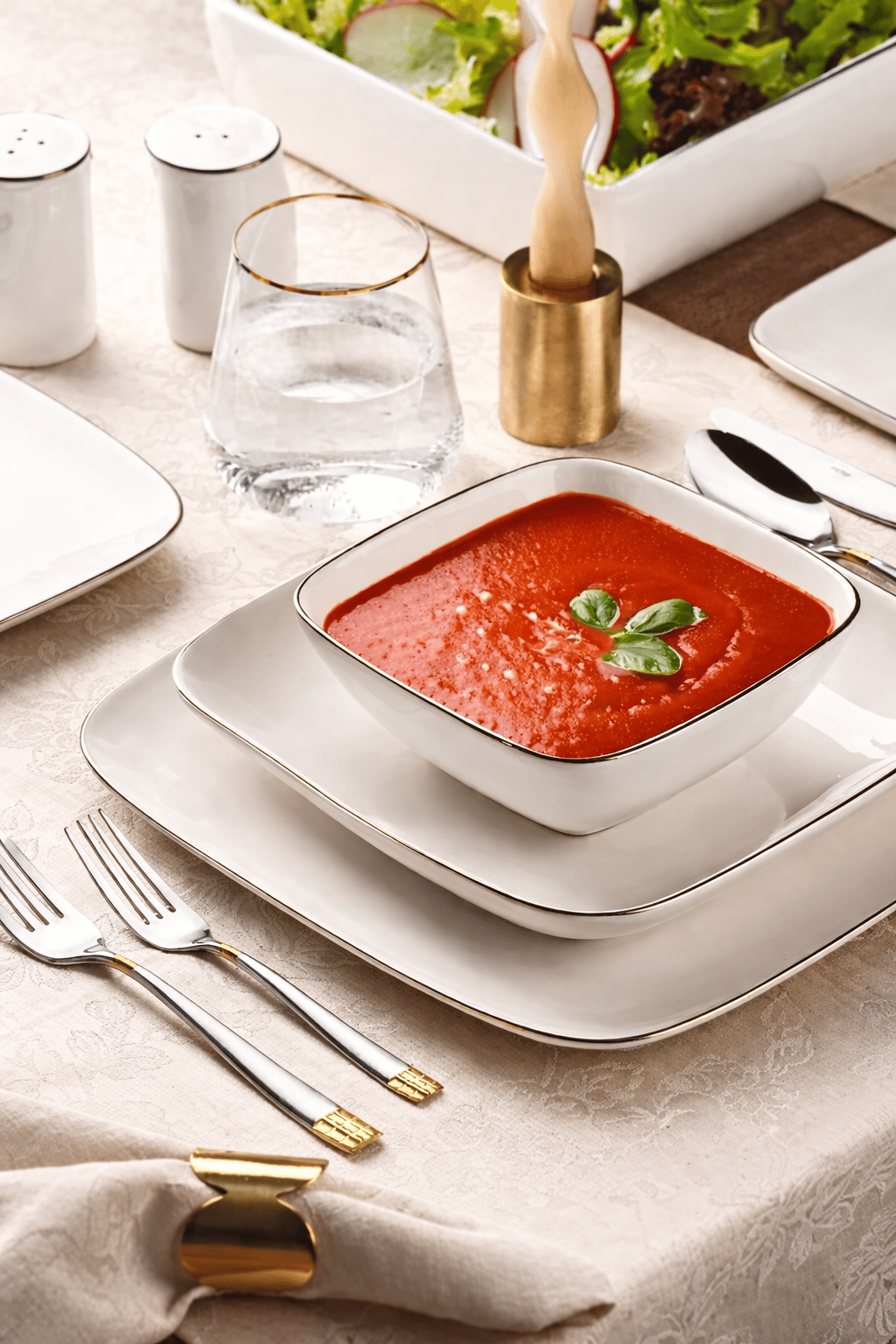 Nehir Elegant Platin 30 Parça Yemek Takımı