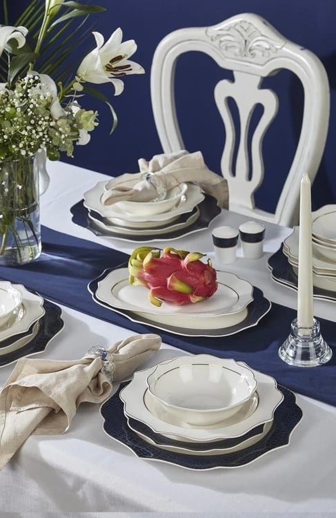 Neva Maran Romantic Yaldızlı 24 Parça Porselen Yemek Takımı