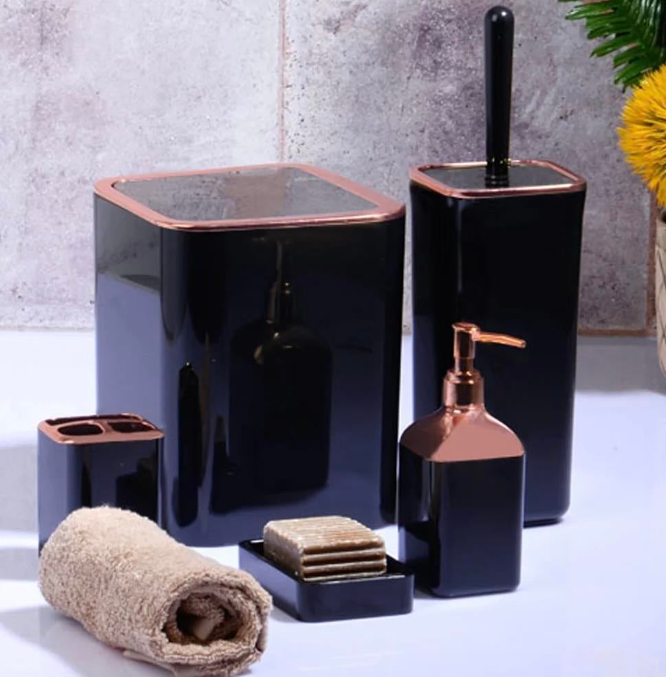 SİYAH 5 PARÇA BANYO SETİ