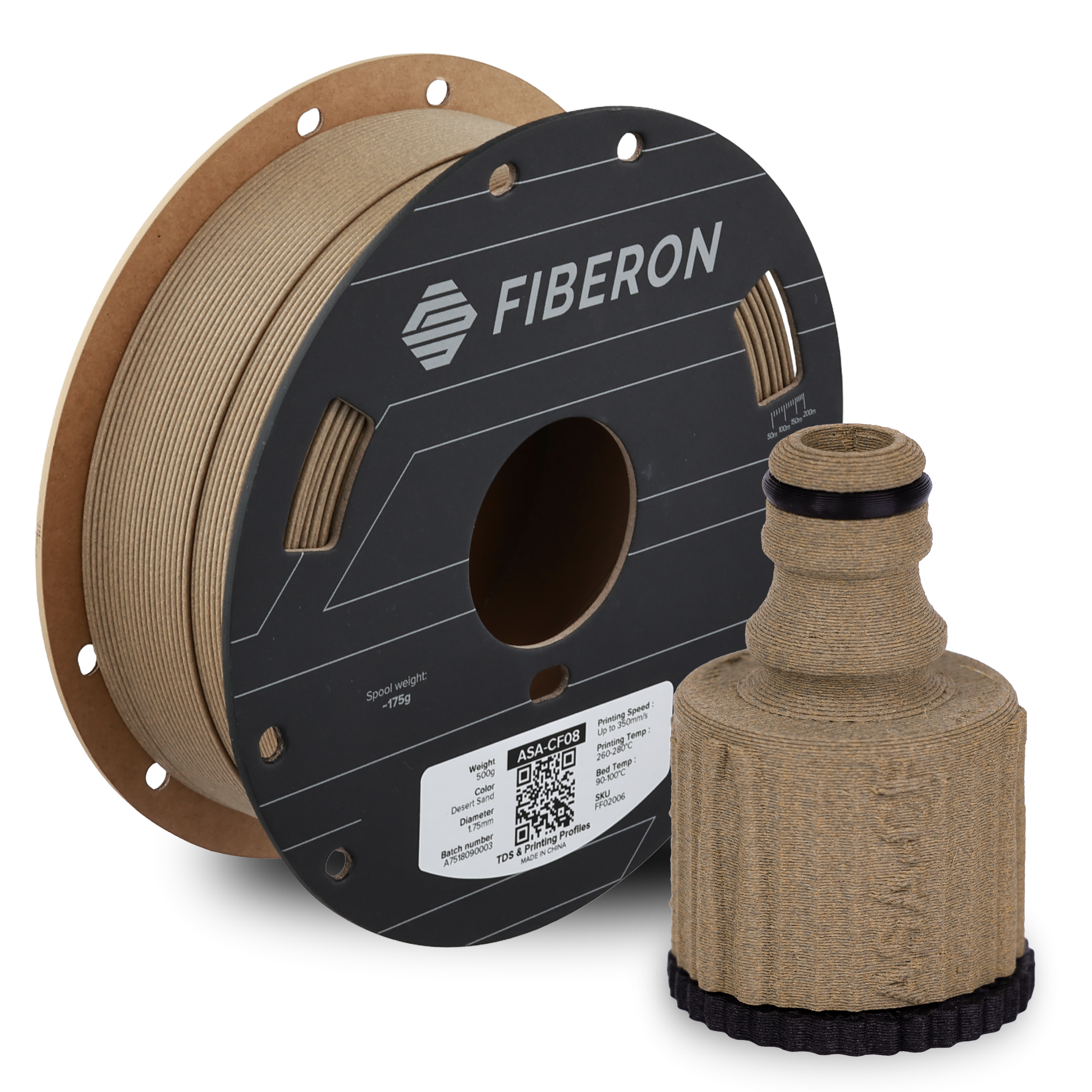 Fiberon ASA-CF08 Çöl Kumu Filament | UV Dayanımlı Karbon Fiber