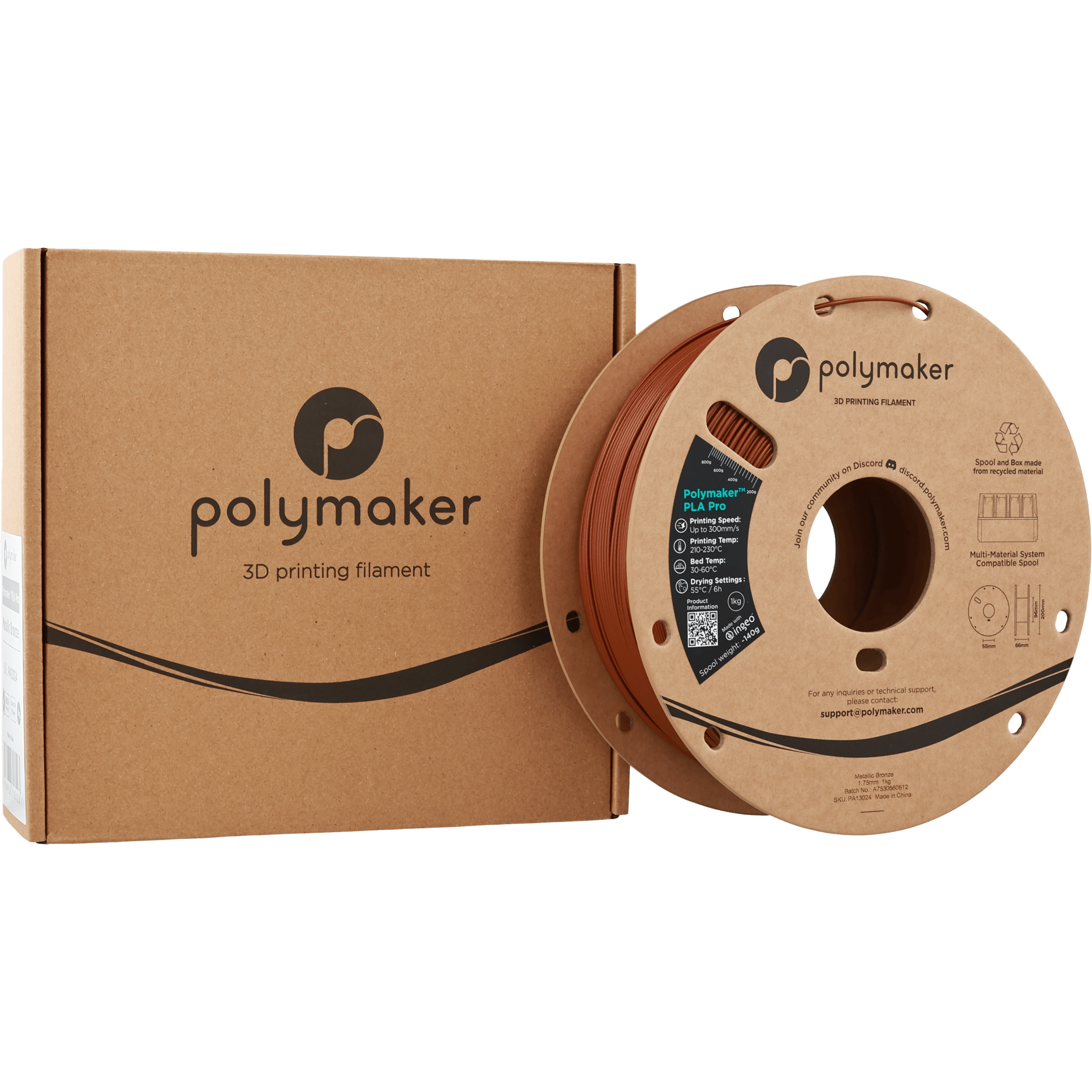 Polymaker PLA Pro Filament Metalik Bronz - 1kg 1.75mm