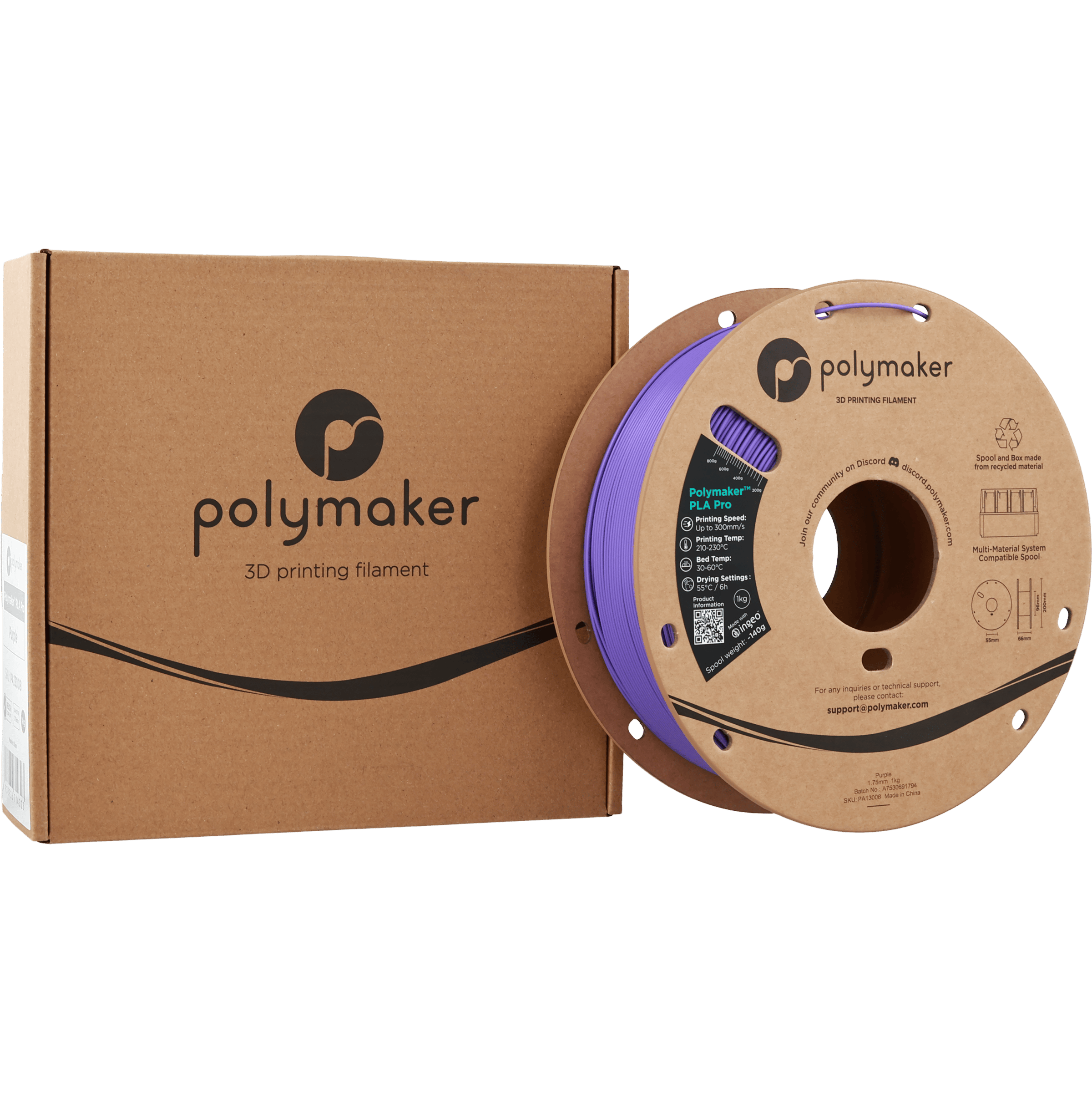 Polymaker PLA Pro Filament Mor - 1kg 1.75mm