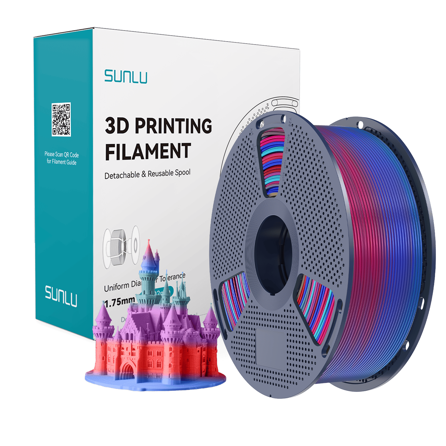 Sunlu PLA Filament Gökkuşağı 02 - 1 kg 1.75mm