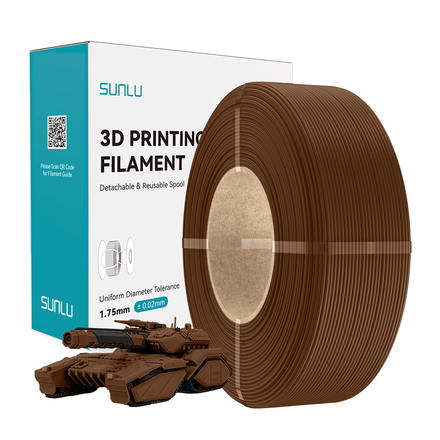 Sunlu Refill PLA Kahverengi - 1kg 1.75mm