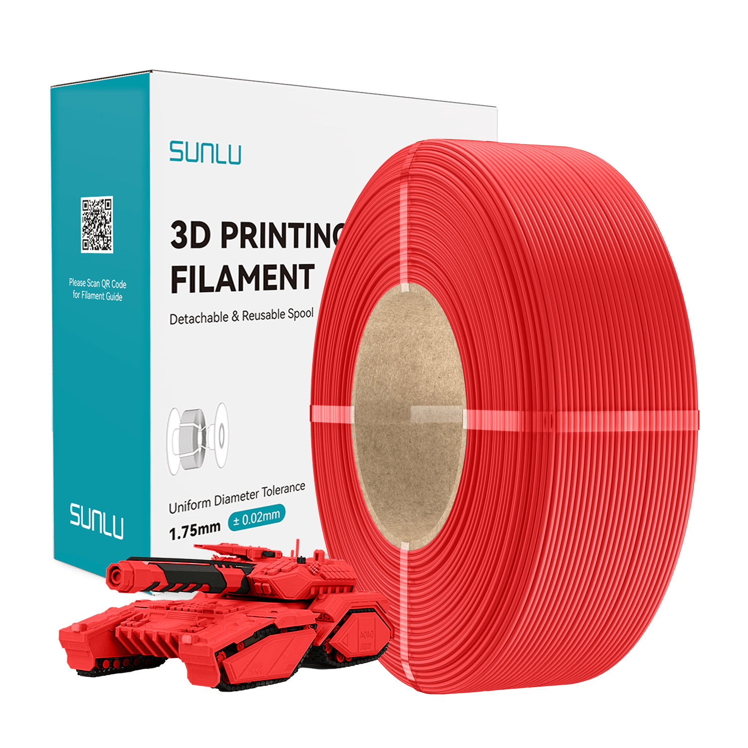 Sunlu Refill PLA Kırmızı - 1kg 1.75mm