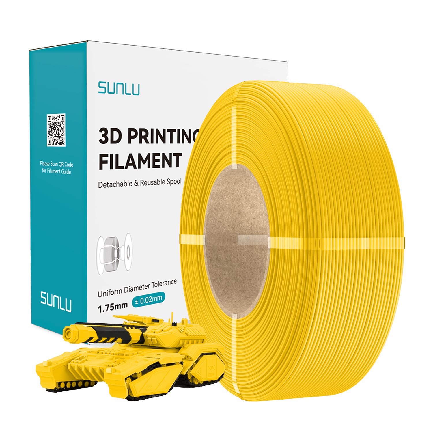 Sunlu Refill PLA Parlak Sarı - 1kg 1.75mm