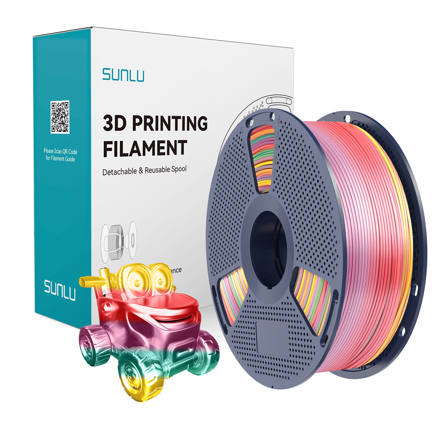 Sunlu Silk PLA+ Filament Gökkuşağı 01 - 1 kg 1.75mm
