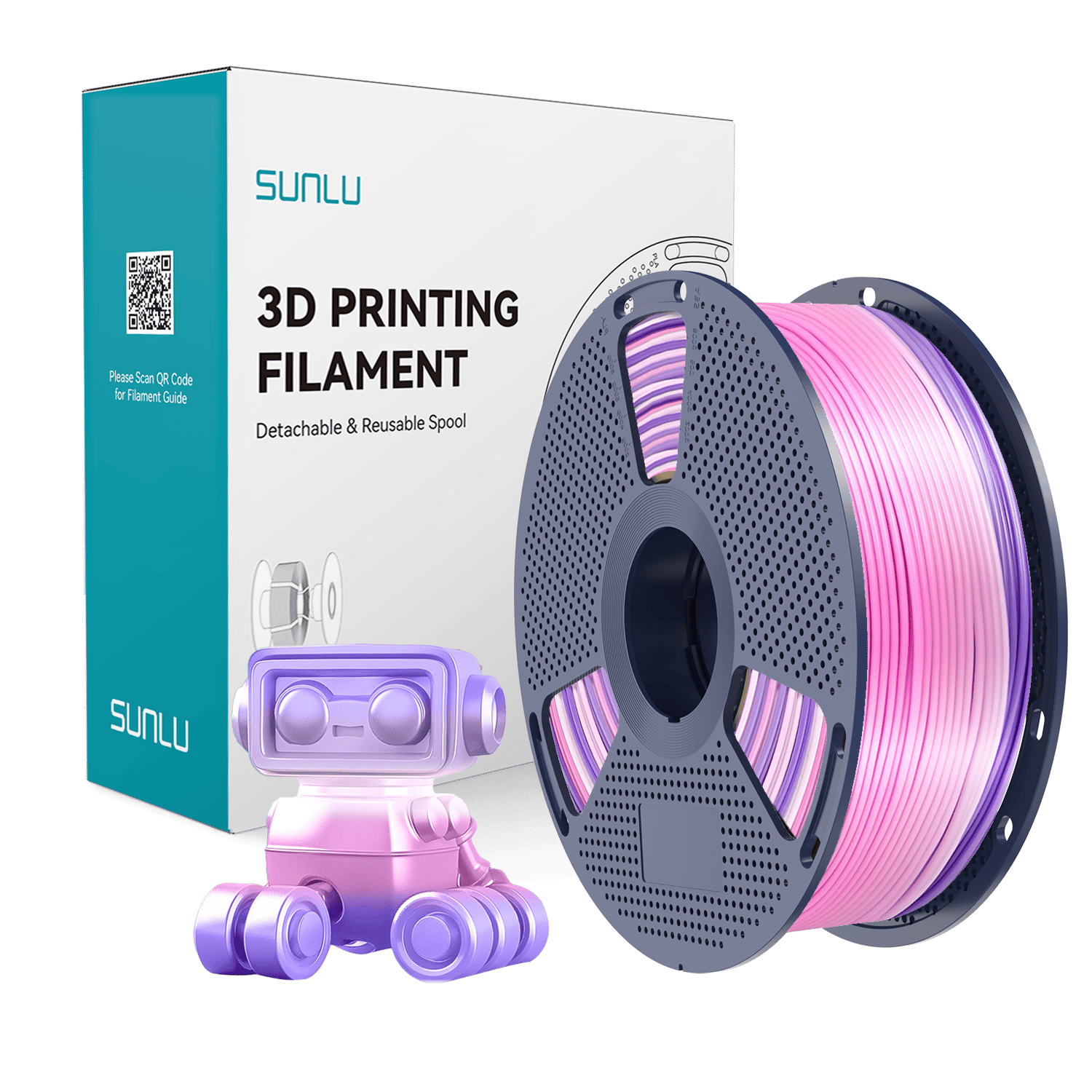 Sunlu Silk PLA+ Filament Gökkuşağı 03 - 1 kg 1.75mm
