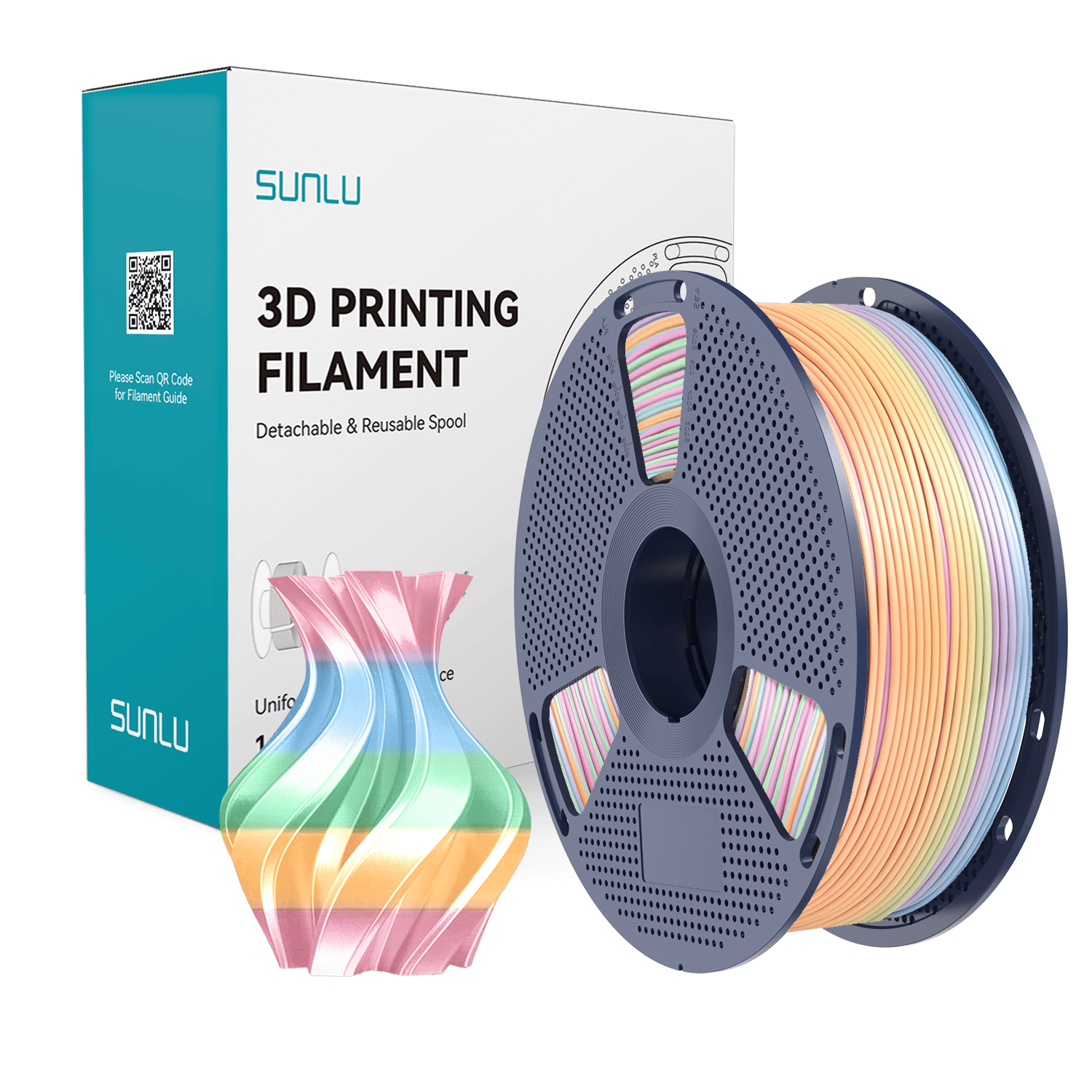 Sunlu Silk PLA+ Filament Gökkuşağı 04 - 1 kg 1.75mm