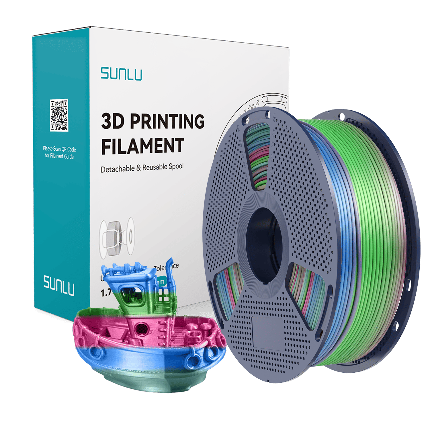 Sunlu Silk PLA+ Filament Gökkuşağı 06 - 1 kg 1.75mm