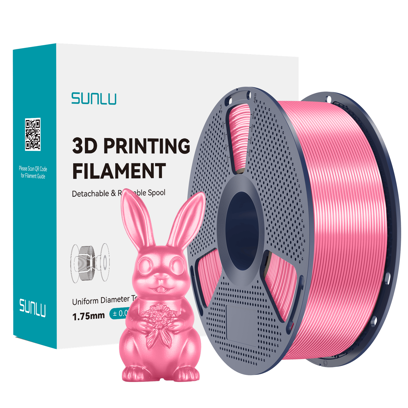 Sunlu Silk PLA+ Filament Pembe - 1 kg 1.75mm