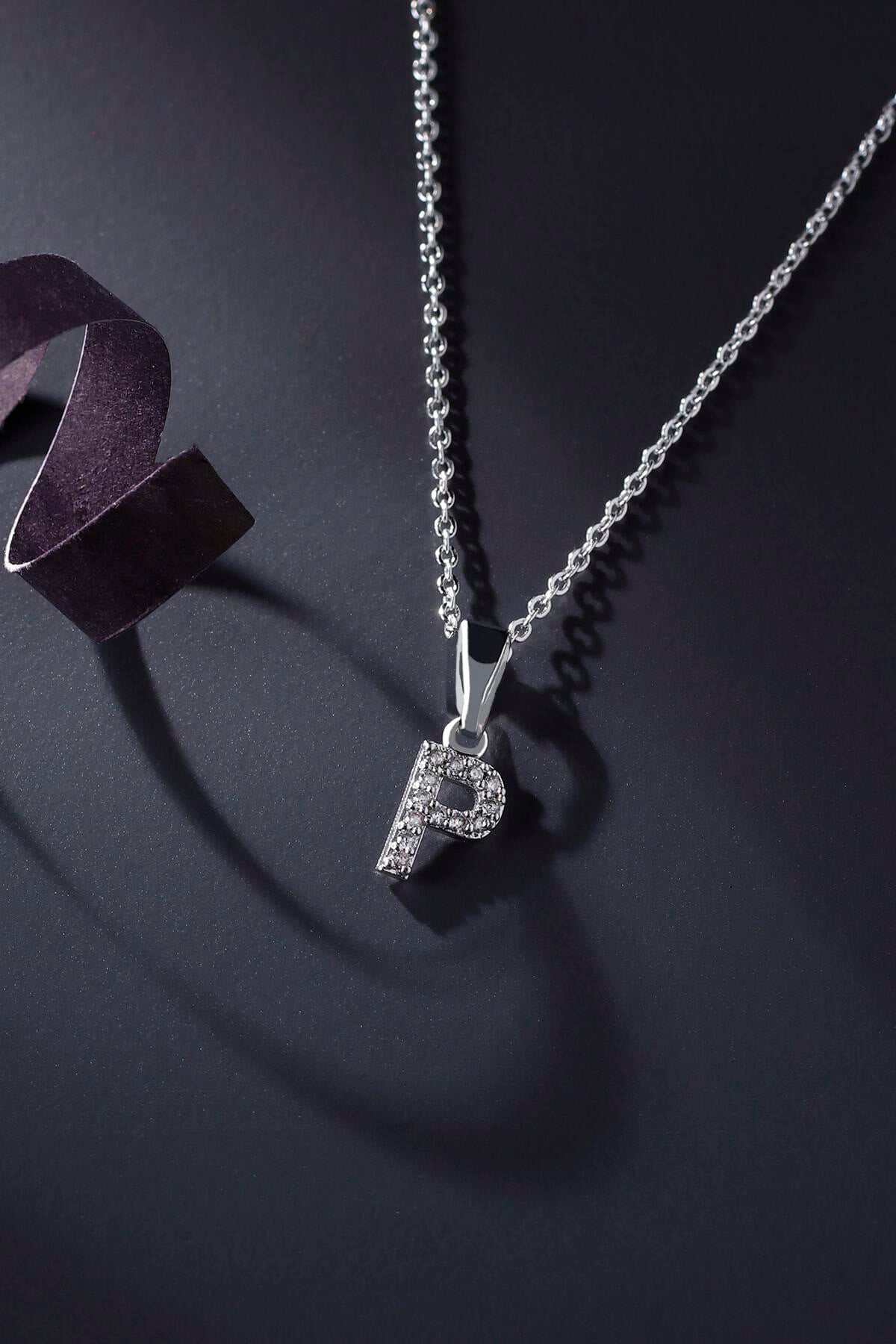 Zirkon Harf Kolye 002 N