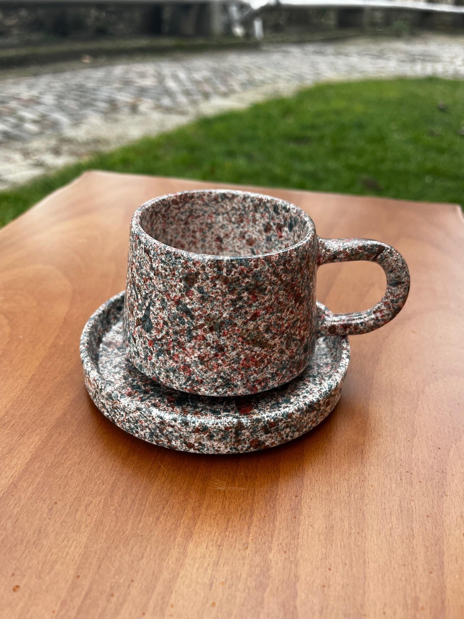  Granit Dokulu Çini Tabaklı Kupa