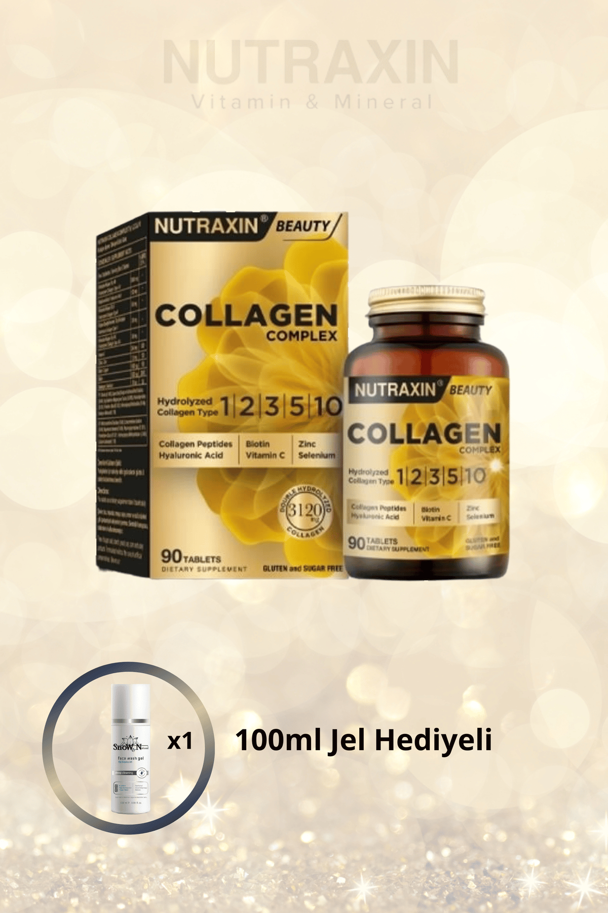 Collagen Beauty Complex 90 Tablet - Hidrolize Tip 1, 2, 3, 5, 10, Biotin, Zinc, Bakır, Hya,