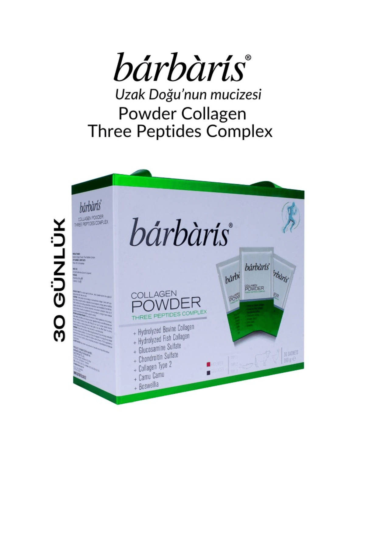 Kolajen Powder Three Peptıdes Complex (BALIK-SIĞIR-TAVUK) Tip 1-2-3 Eklem , Kıkırdak ,kemik 30 Şase