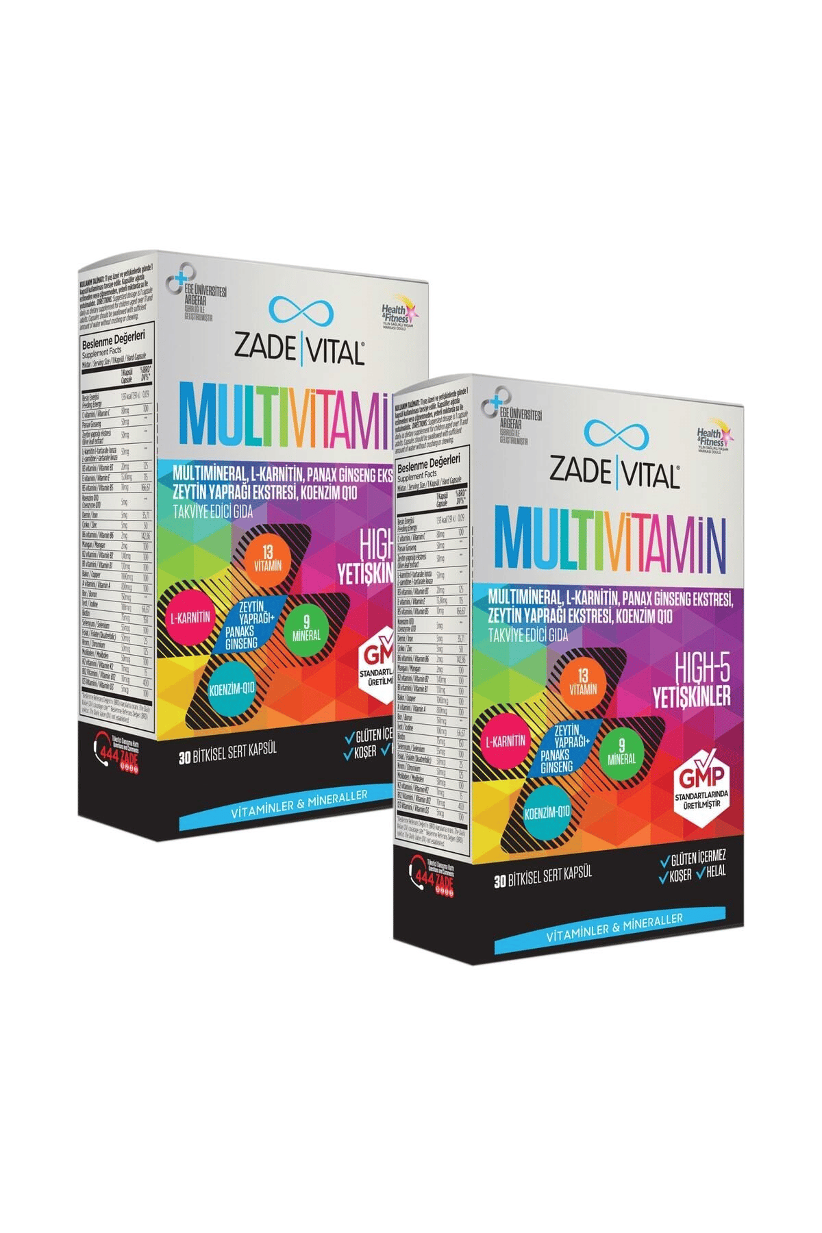 Multivitamin Multimineral (2 Kutu 60 Kapsül) Koenzim Q10, L-karnitin, Panax Ginseng Içerir